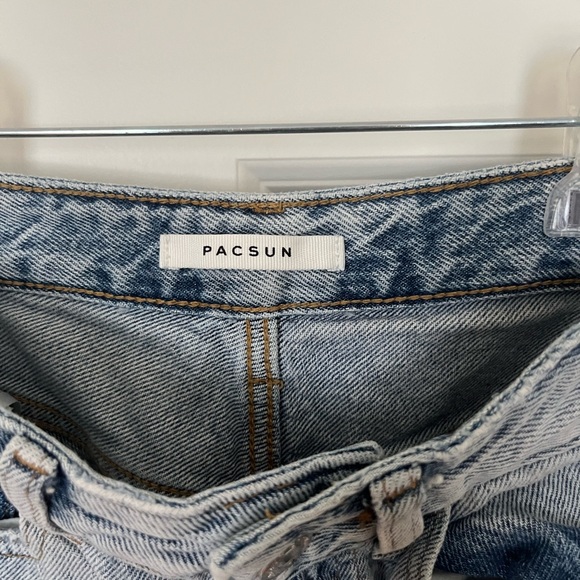 PACSUN High Rise Straight Leg Distressed Jeans - Picture 3 of 4